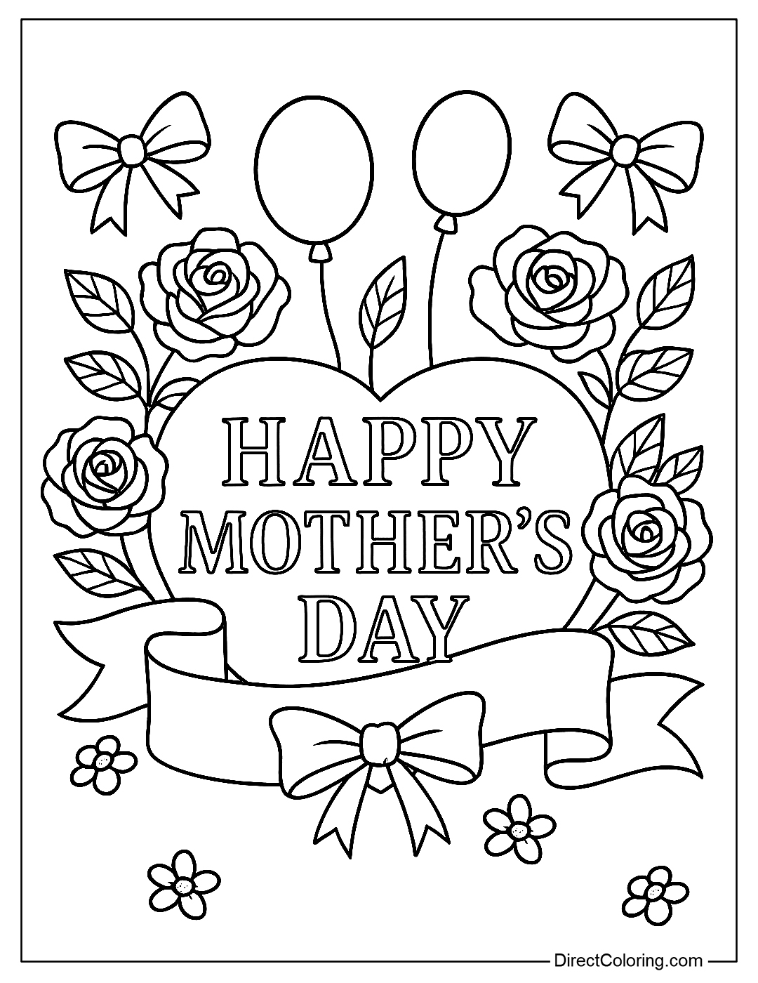 Happy Mother's Day Coloring Page